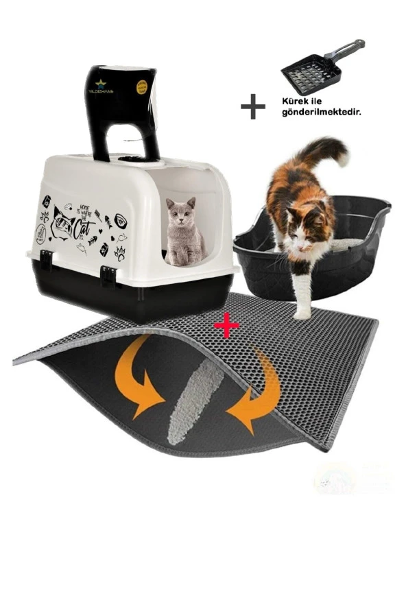 Yıldızhane Maxi Kedi Tuvaleti Ve Elekli Kedi Pas Pas ürün görseli 1