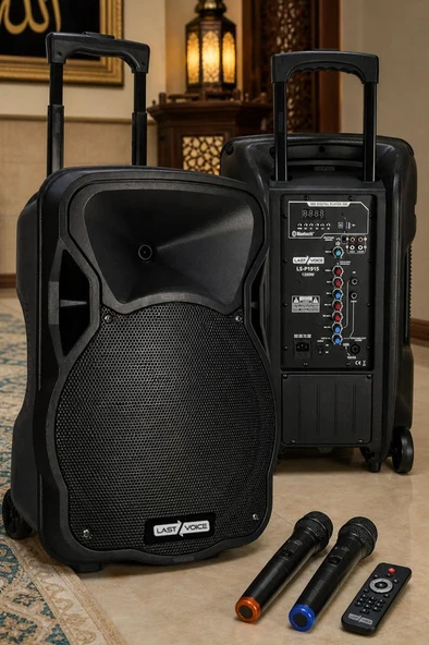 Lastvoice 1200W 15 İNÇ Portatif Şarjlı Mikrofonlu Ekholu Mevlüt Anfisi (LS-P1915EE) ürün görseli 1