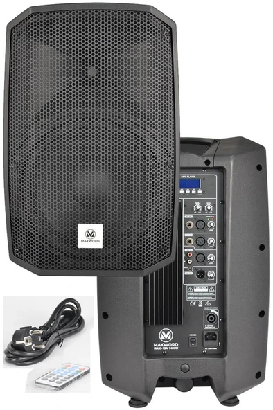 Maxword Maxi-12A Aktif Kabin Hoparlör 12 İnç H Sınıfı 1200 Watt Bluetooth Usb ürün görseli 1