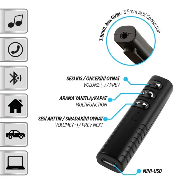 Aux Bluetooth Kit Ses Ayarlı - Resim 2