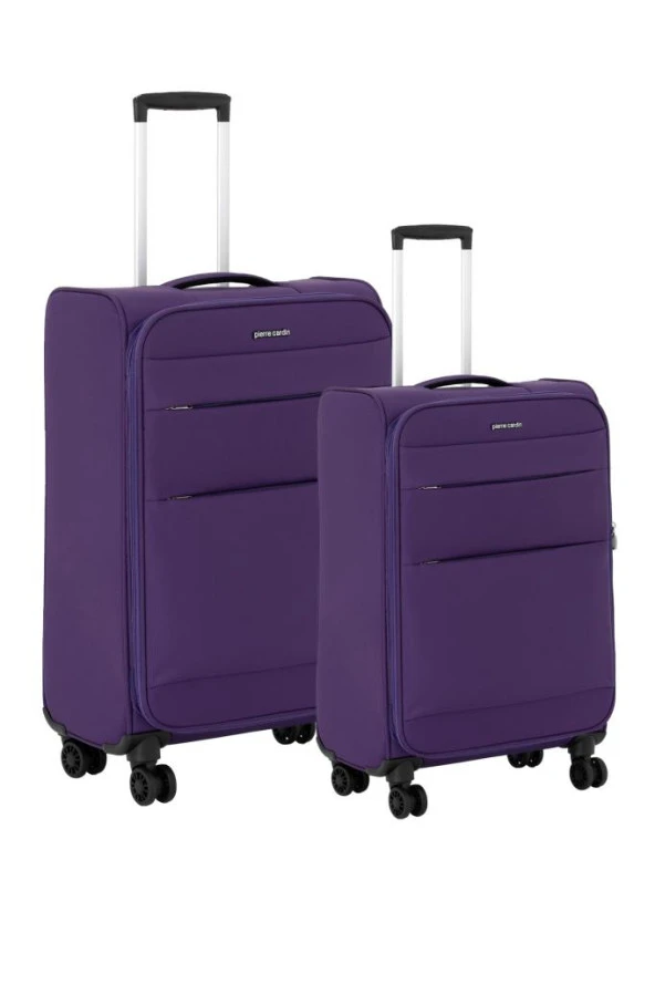 Pierre Cardin Ultra Light Hafif Lüx Kumaş Orta ve Kabin 2'li Valiz Seti Ultra Light Hafif Kumaş Valiz Mor PC4200 ürün görseli 1