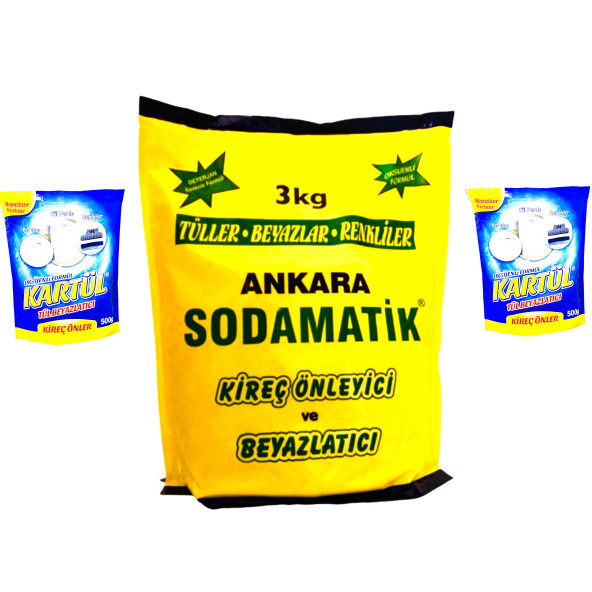 ANKARA SODAMATİK (3 Kg x 1 Adet)  & KARTÜL TÜL BEYAZLATICI (500 Gr x 2 Adet) ürün görseli 1