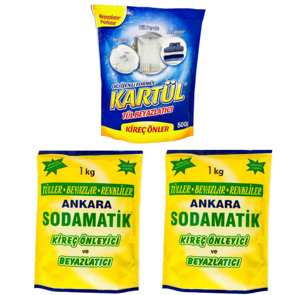 ANKARA SODAMATİK (1 Kg X 2 Adet)  & KARTÜL TÜL BEYAZLATICI (500 Gr X 1 Adet) ürün görseli 1