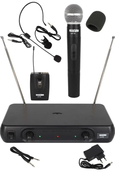 Lastvoice LM-102EY Çiftli EL Yaka Headset VHF Telsiz Kablosuz Mikrofon ürün görseli 1