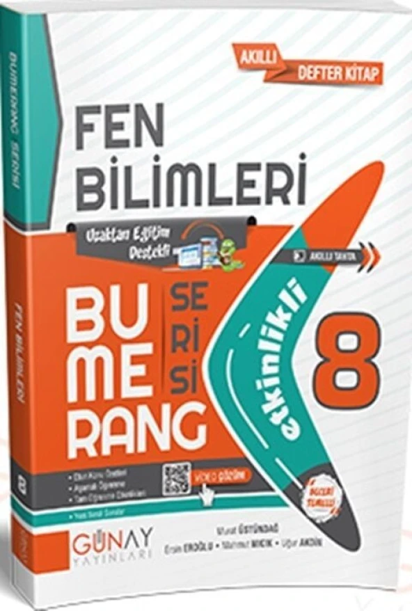 Günay Yayınları 8. Sınıf Fen Bilimleri Etkinlikli Bumerang Serisi Akıllı Defter ürün görseli 1