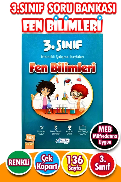 3.Sınıf Fen Bilimleri - Etkinlikli Çalışma ve Soru Bankası Kitabı ürün görseli 1