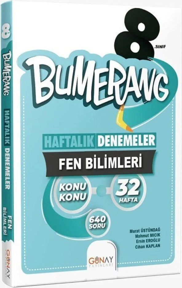 Günay Yayınları 8. Sınıf Fen Bilimleri Bumerang Konu Konu Haftalık Denemeler ürün görseli 1