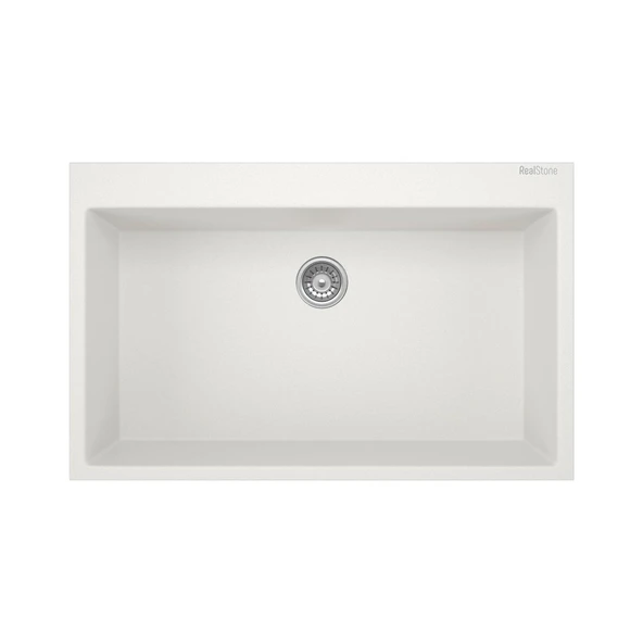 REAL STONE K003 DIDYMA 58 GRANİT EVİYE BEYAZ 76.5 x 50 Cm Tezgah Üstü ürün görseli 1