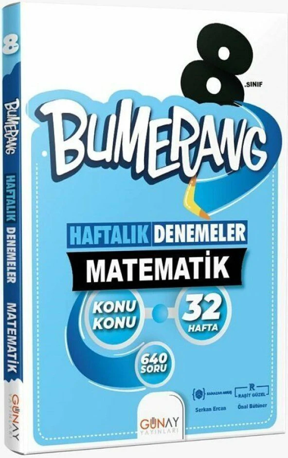 Günay Yayınları 8. Sınıf Matematik Bumerang Konu Konu Haftalık Denemeler ürün görseli 1