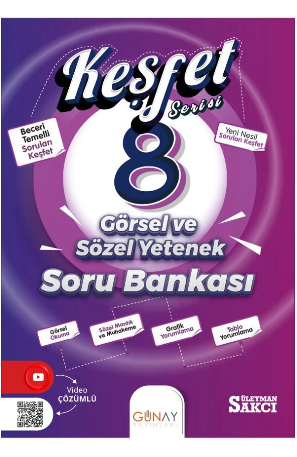 Günay Yayınları 8. Sınıf Görsel ve Sözel Yetenek Keşfet Serisi Soru Bankası ürün görseli 1