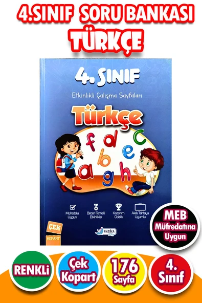 4.Sınıf Türkçe - Etkinlikli Çalışma ve Soru Bankası Kitabı ürün görseli 1