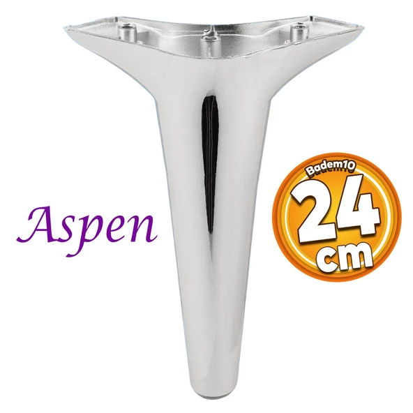 Aspen Lüks Plastik Mobilya Kanepe Koltuk Tv Ünitesi Konsol Ayağı Ayakları 24 Cm Krom ürün görseli 1