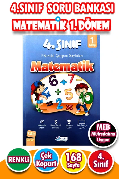 4.Sınıf Matematik 1.Dönem - Etkinlikli Çalışma ve Soru Bankası Kitabı ürün görseli 1