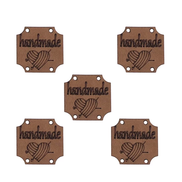 Handmade Deri Etiket Özel Figürlü  (5 Adet) - Resim 4