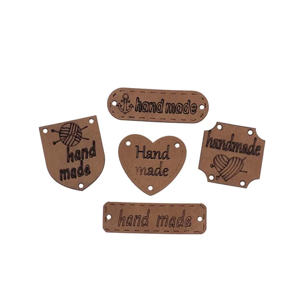 Handmade Deri Etiket Özel Figürlü  (5 Adet) ürün görseli 1
