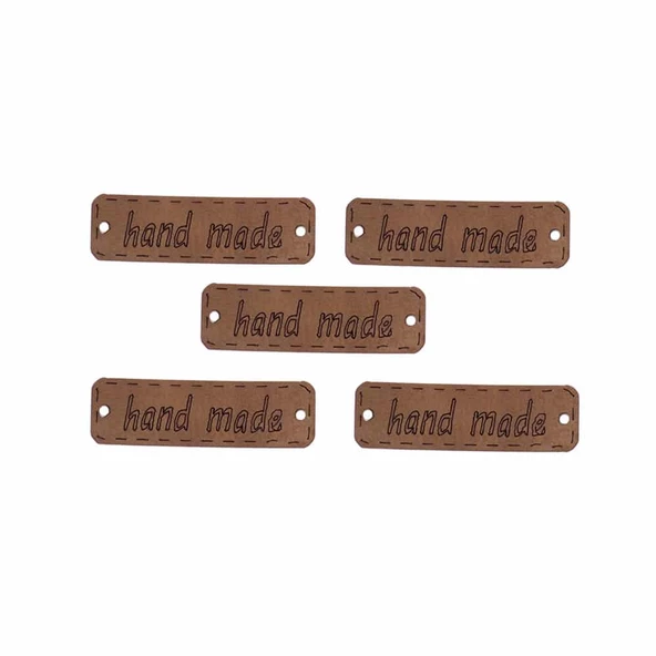 Handmade Deri Etiket Özel Figürlü  (5 Adet) - Resim 2