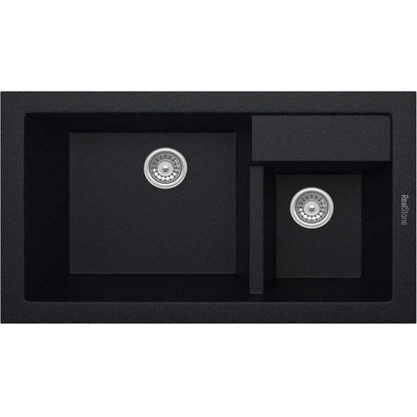 REAL KAPADOKYA GRANİT EVİYE P016 SİYAH 76.5 x 45.5 Cm Tezgah Üstü ürün görseli 1
