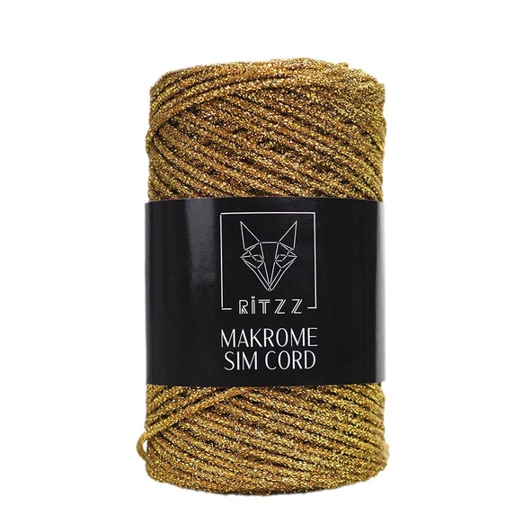 Makrome Sim Cord 2 MM Koyu Gold ürün görseli 1