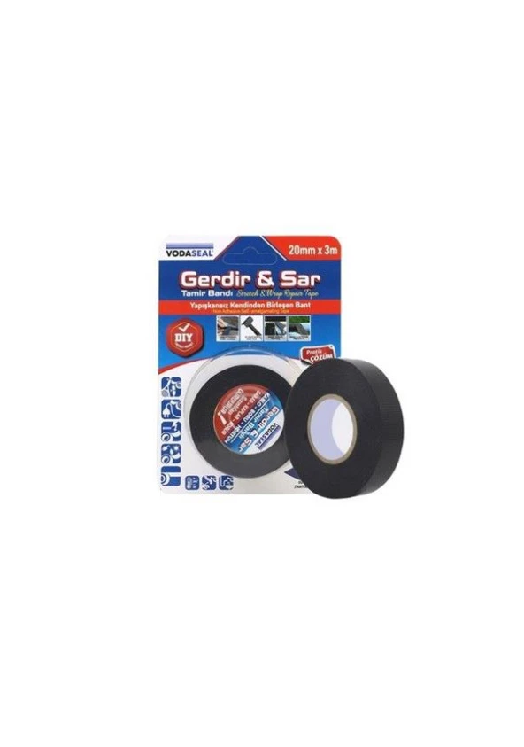 Vodaseal Gerdir Sar Tamir Bandı Siyah 20mmx3mt ürün görseli 1