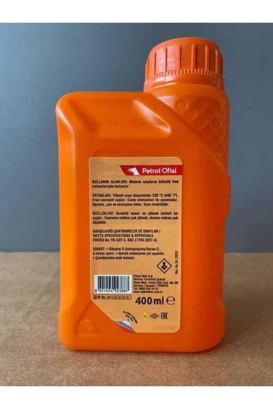 Petrol Ofisi DOT 4 Hidrolik Fren Yağı 400 ML ürün görseli 1
