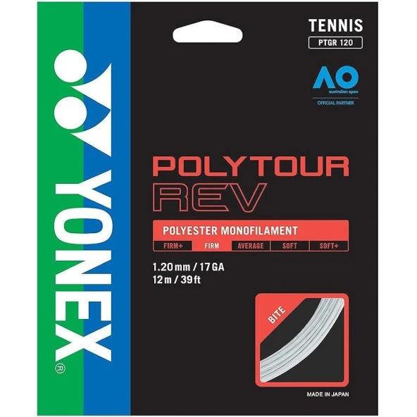Yonex Poly Tour Rev 1.25 12M Beyaz Tenis Kordajı ürün görseli 1