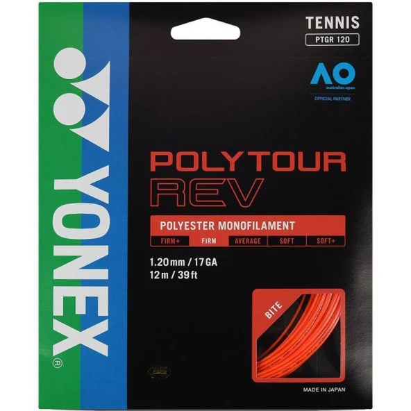 Yonex Poly Tour Rev 1.20 12M Turuncu Tenis Kordajı ürün görseli 1