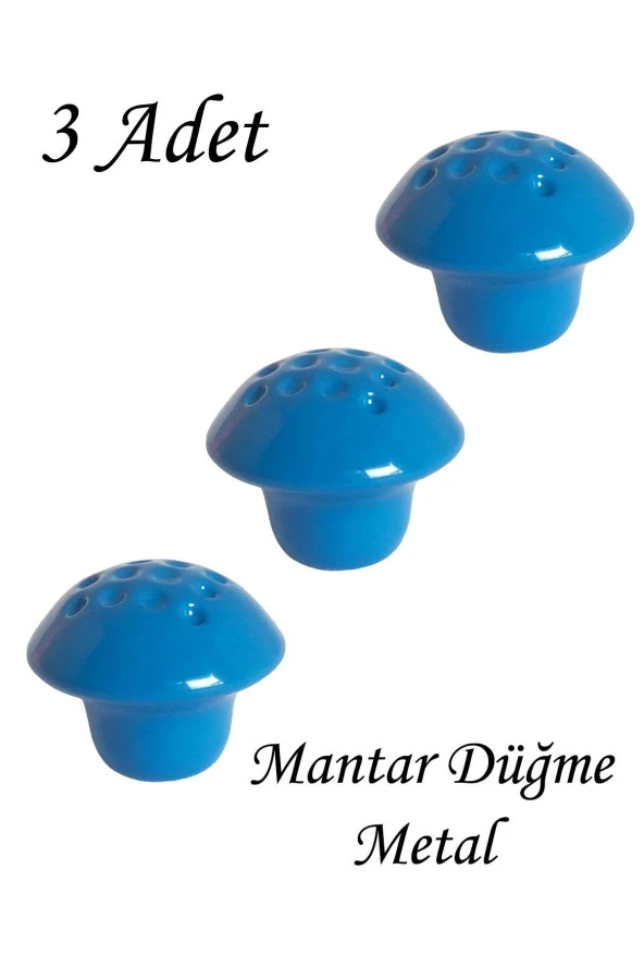 3 Adet Mavi Noktalı Mantar Düğme Kulp Çocuk Bebek Mobilya Çekmece Dolap Kapak Kulbu Metal Kulp Aksesuarları Vidalı ürün görseli 1