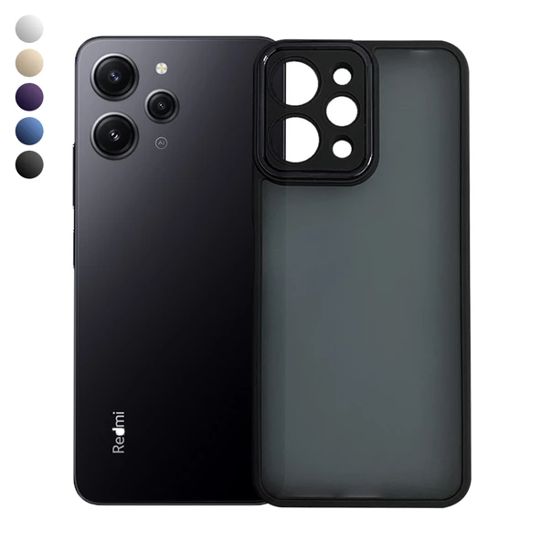 Xiaomi Redmi 12 Kılıf Freya Lazer Lens Kamera Çerçeveli Silikon Kapak ürün görseli 1