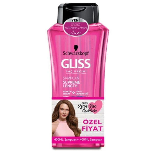 Gliss Şampuan Supreme Length 400 Ml + 400 Ml 2 li Set ürün görseli 1