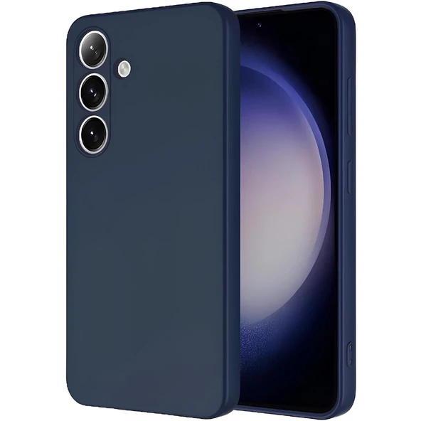 Samsung Galaxy S24 İçi Kadife Silikon Kılıf Lacivert ürün görseli 1