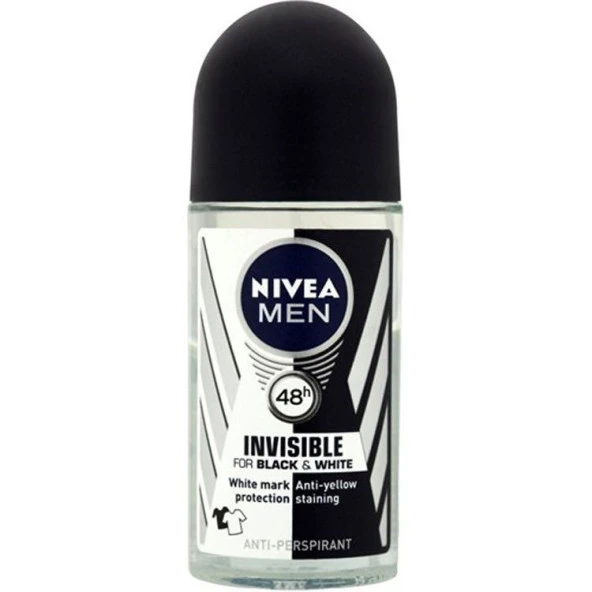 Nivea Roll on Invisible Black White Erkek 50 ml ürün görseli 1
