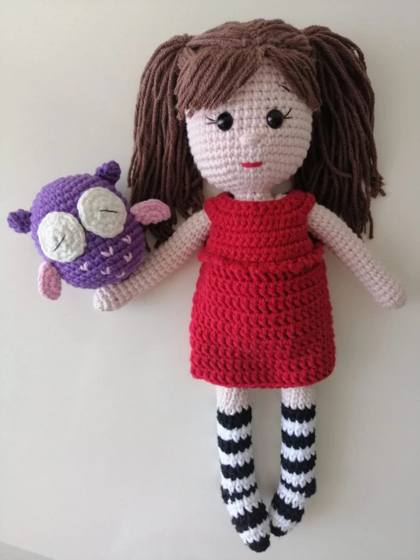 Elsie ve Uykucu Baykuşu Amigurumi Organik Oyuncak ürün görseli 1