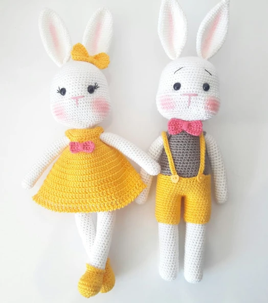 Bay ve Bayan Tavşik Amigurumi Organik Oyuncak ürün görseli 1
