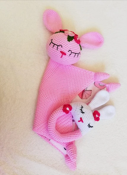 Müzikli Uyku Arkadaşı Mina ve Çıngırak Amigurumi Organik Oyuncak ürün görseli 1