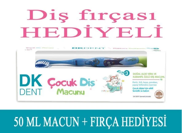Dermokil DK Diş Macunu Çocuk 50 ml+-Diş Fırças Hediyeli ürün görseli 1