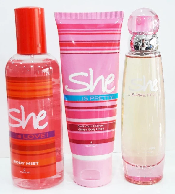 She Pretty 50 ml Edt + Vücut Spreyi 150 ml Body Mist+75 ml Losyon ürün görseli 1