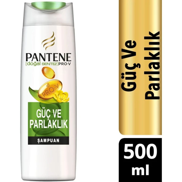 Pantene Şampuan Güç ve Parlaklık 500 ml Doğal Sentez ürün görseli 1