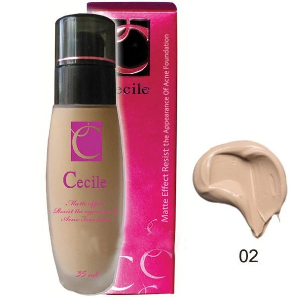 Cecile Matte Effect Resist To Acne Foundation 02 ürün görseli 1