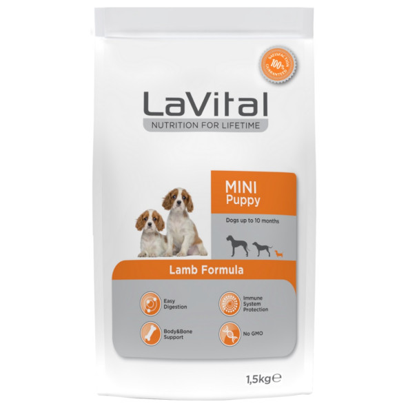 lavital mini puppy kuzulu 1,5kg yavru ufak ırk köpek maması lamb formula ürün görseli 1