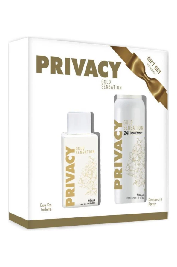 Privacy Gold Sensation Set 100ML EDT+150 ML Deodorant Bayan - Resim 2