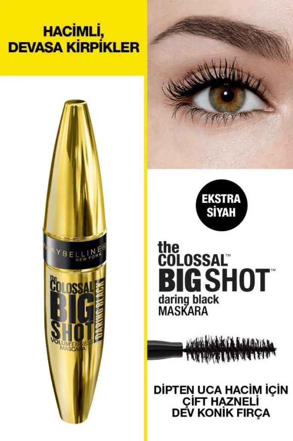 Maybelline Maskara The Colossal Big Shot Daring Black - Ekstra Siyah ürün görseli 1