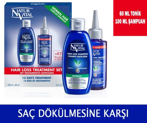 Natur Vital Hair Loss Treatment Tonik 60ml+100ml Şampuan Normal ürün görseli 1