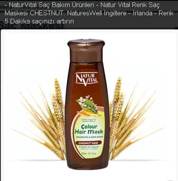 Natur Vital Henna Kumral Kahve Renk Saçlar İçin Maske ürün görseli 1