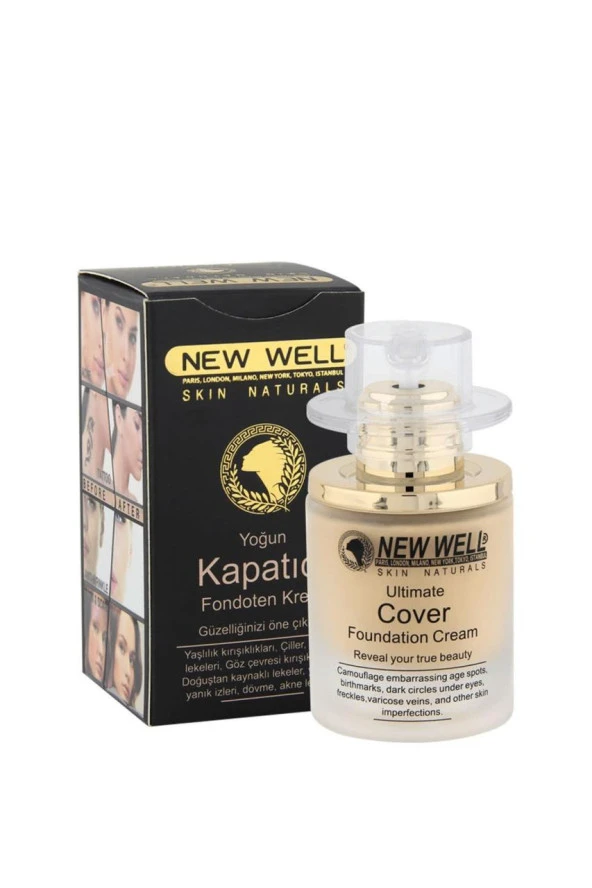 New Well Yoğun Kapatıcı Krem Cover Şişe Fondöten 01 ürün görseli 1
