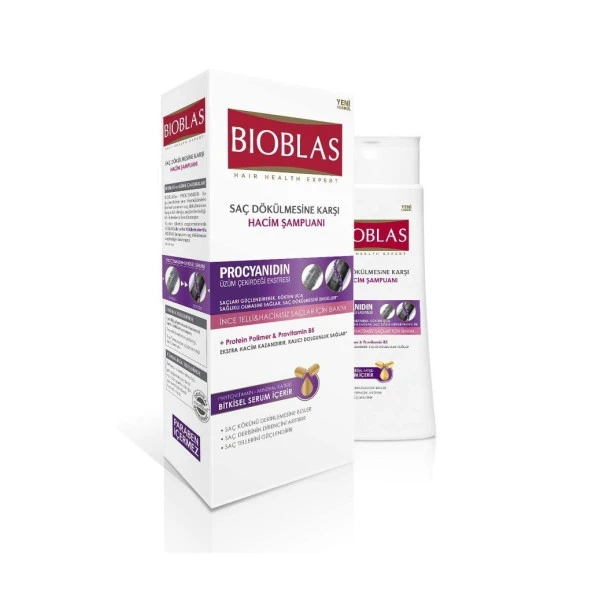 Bioblas Saç Dökülmesine Karşı Şampuan Hacim 400 ml PROCYANİDİN ürün görseli 1