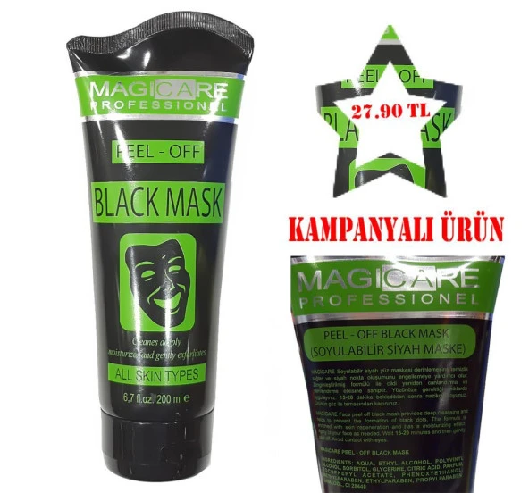 Magicare Soyulabilir Siyah Maske 200ml ürün görseli 1