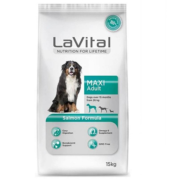 lavital maxi adult somonlu 15kg yetişkin büyük ırk köpek maması salmon formula ürün görseli 1
