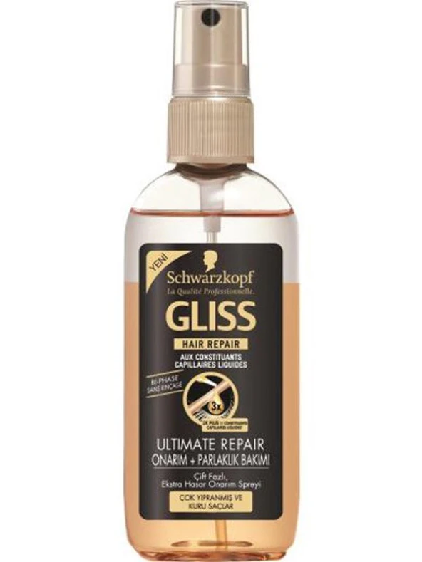 Gliss Ultimate Repair Çift Fazlı Onarım ve Parlaklık Spreyi 100 ml ürün görseli 1