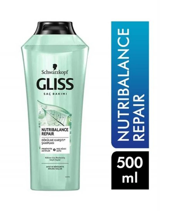 Gliss Şampuan 500 Ml Nutribalance Repair Dökülme Karşıtı Zayıf Saçlar ürün görseli 1