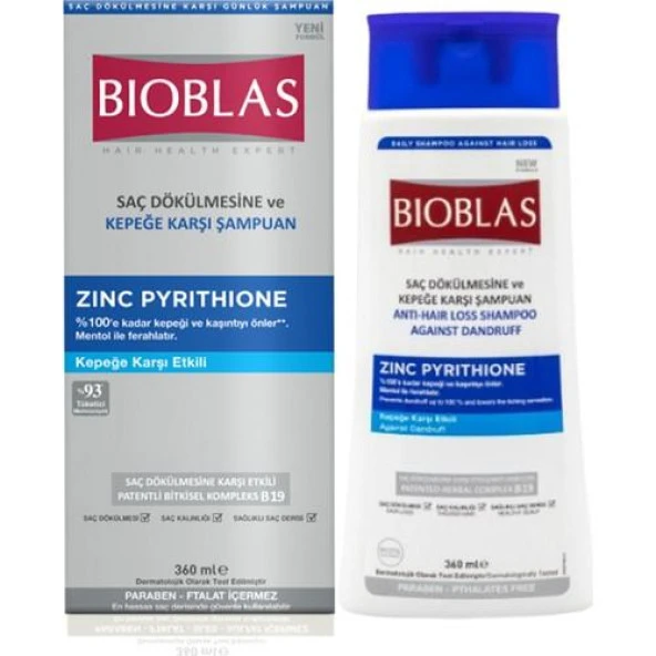 Bioblas Saç Dökülmesine Karşı Kepeğe Karşı Şampuan (Zinc Pyrition) 360 Ml ürün görseli 1